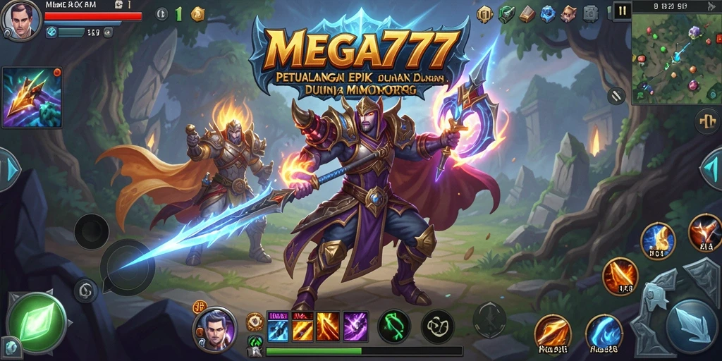 Screenshot gameplay MEGA777 dengan aksi petualangan yang seru di dunia MMORPG.