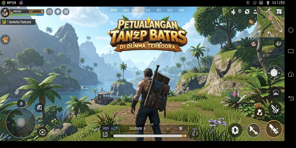 Screenshot menunjukkan gameplay seru di dunia terbuka RP99.